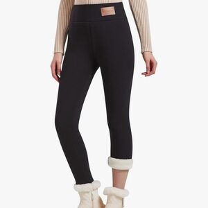 JK SUE JONES Women’s High-Waist Fleece-Lined Thermal Leggings